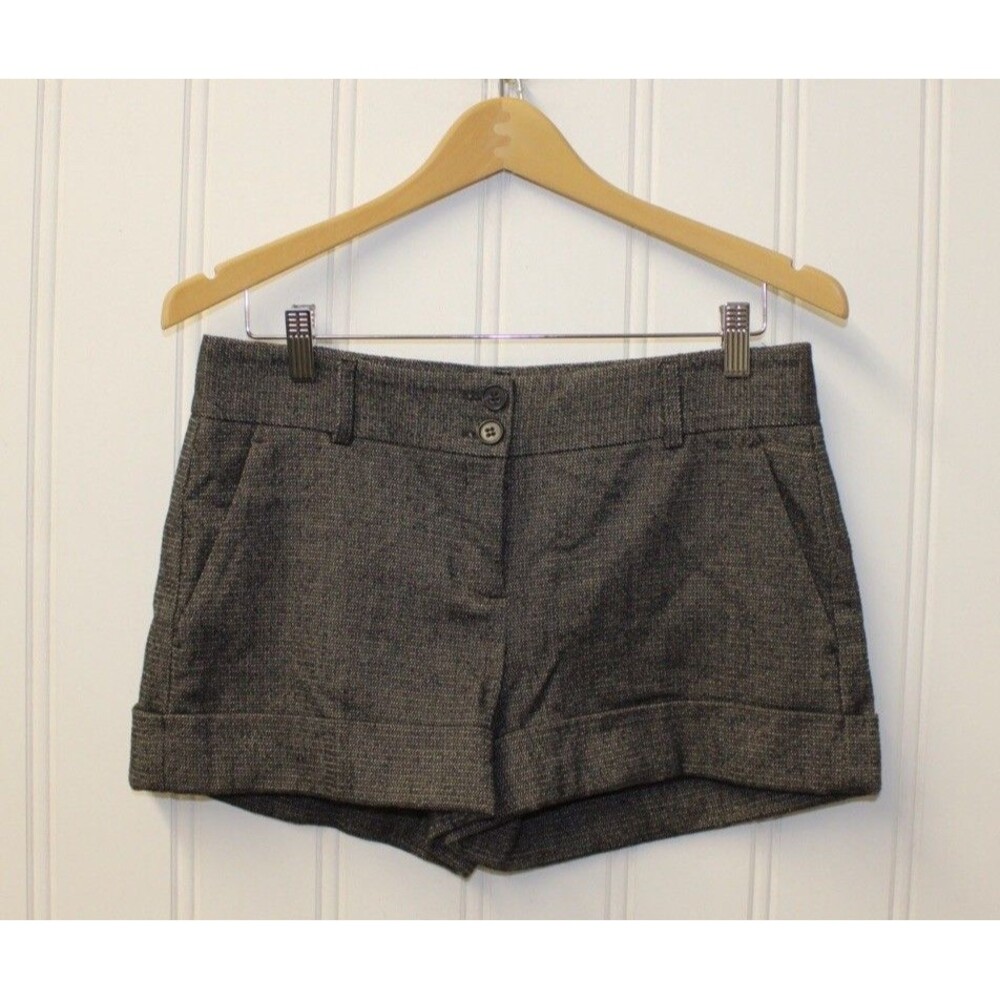 Theory‎ Wool Blend Tailored Shorts Brown Quiet Luxury Minimalist Size 6